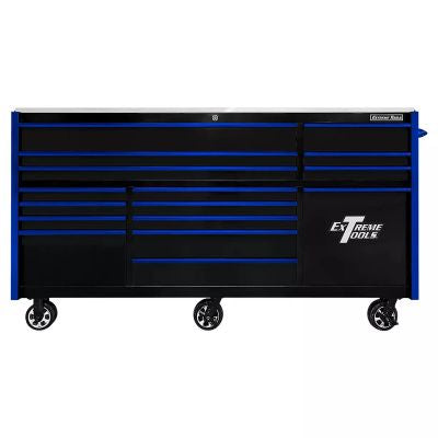 Extreme Tools 25th Anniversary Edition RX Series 84"W x 30"D Triple Bank Roller Cabinet with Power Tool Drawer