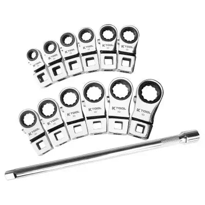 K Tool International Crowsfoot Set 13 pc 3/8 in. Metric Ratcheting