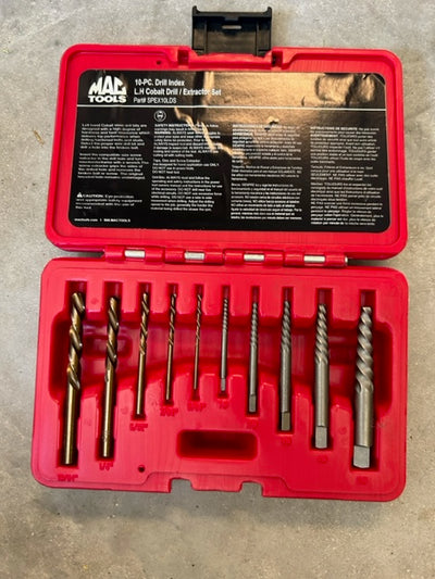 Mat Tools 10 PC Left-handed Cobalt Drill and Extractor Set Open Box Special