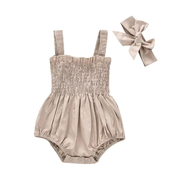 Infant Baby Girls Summer Elastic Jumpsuit Rompers